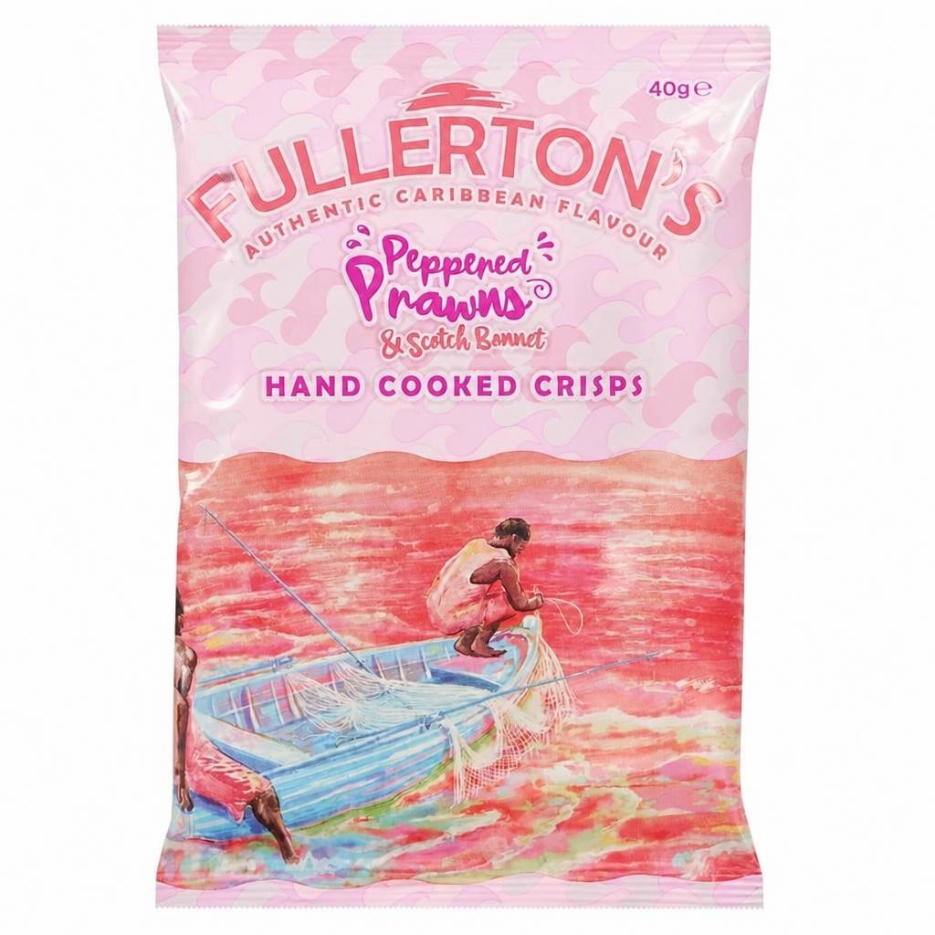 Fullerton’s Peppered Prawns & scotch Bonnet Hand cooked Crisps 40g