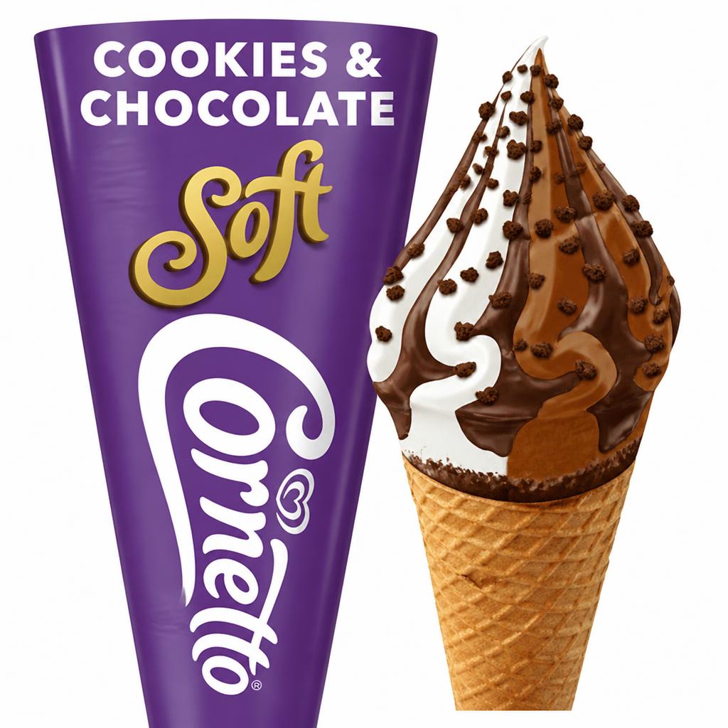 Cornetto 140ml Soft Cookie & Chocolate Ice Cream Cone