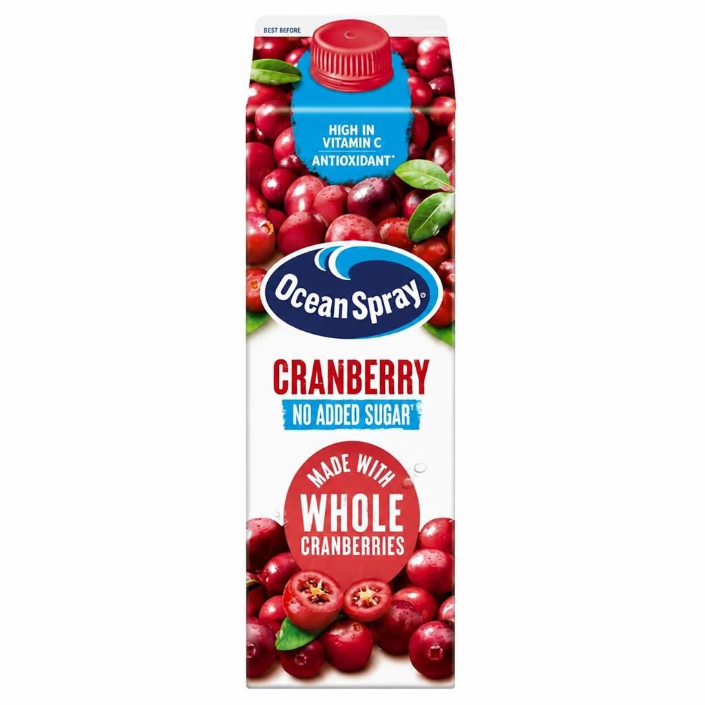 Ocean Spray 1L No Added Sugar Chilled Cranberry Juice
