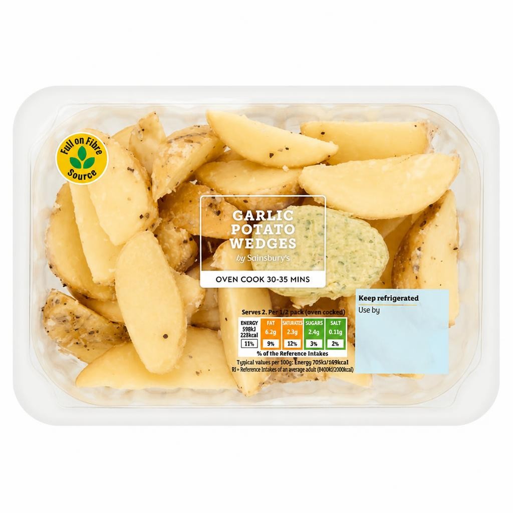 Sainsbury's 400g Garlic Potato Wedges