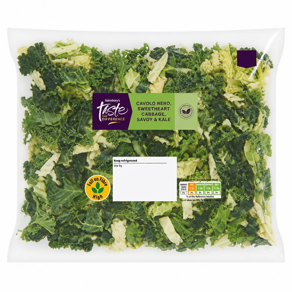 Sainsbury's 200g Cavolo Nero,Hispi Cabbage & Savoy, Taste the Difference