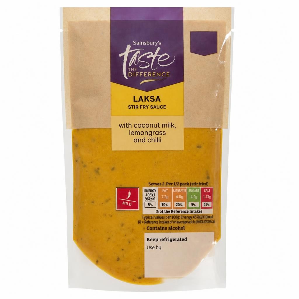 Sainsbury's 175g Laksa with Coconut Milk, Lemongrass & Chilli Stir Fry Sauce, Taste the Difference