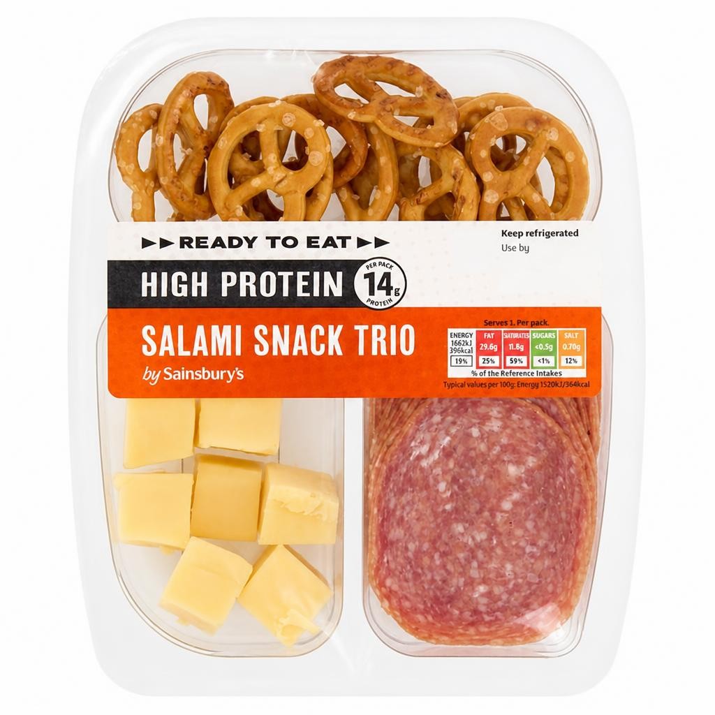 Sainsbury's 70g High Protein Ready to Eat Salami Snack Trio