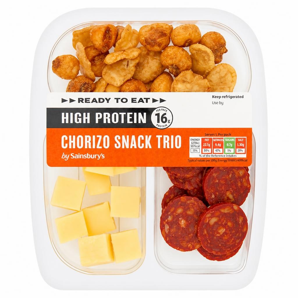 Sainsbury's 80g High Protein Ready to Eat Chorizo Snack Trio