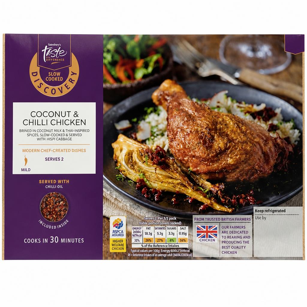 Sainsbury's Discovery 635g Slow Cooked Coconut & Chilli Chicken, Taste the Difference