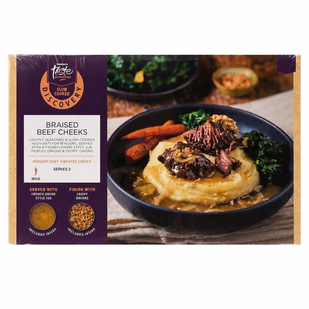 Sainsbury's Discovery 615g Slow Cooked Braised Beef Cheeks, Taste the Difference
