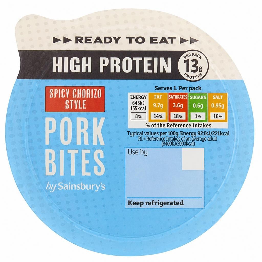 Sainsbury's 70g High Protein Spicy Pork Chorizo Bites