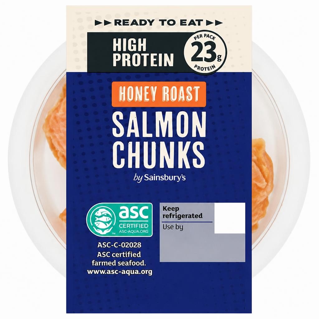 Sainsbury's 80g High Protein Ready to Eat Honey Roast Salmon Chunk