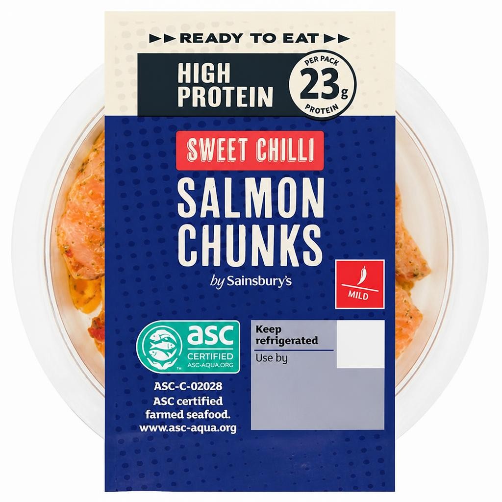 Sainsbury's 80g High Protein Ready to Eat Sweet Chilli Salmon Chunk