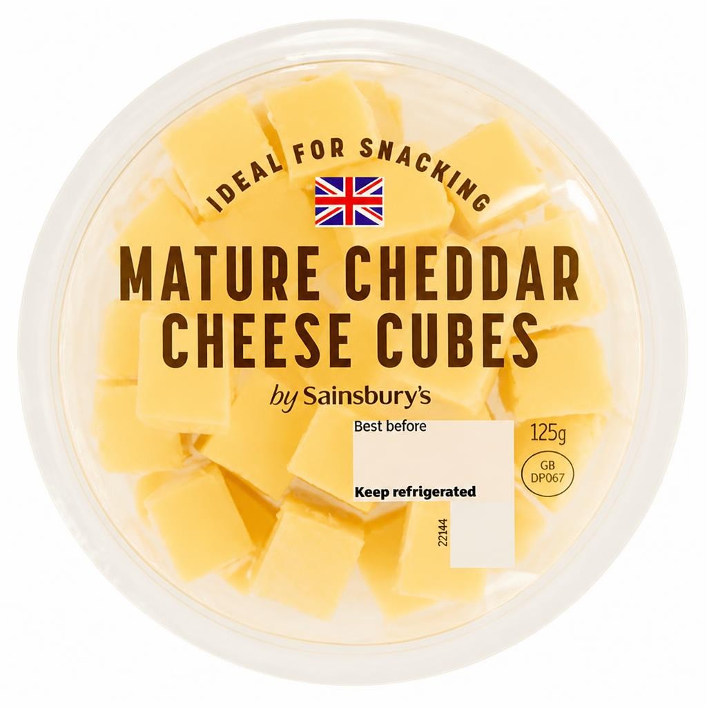 Sainsbury's 125g Mature Cheddar Snacking Cheese Cubes