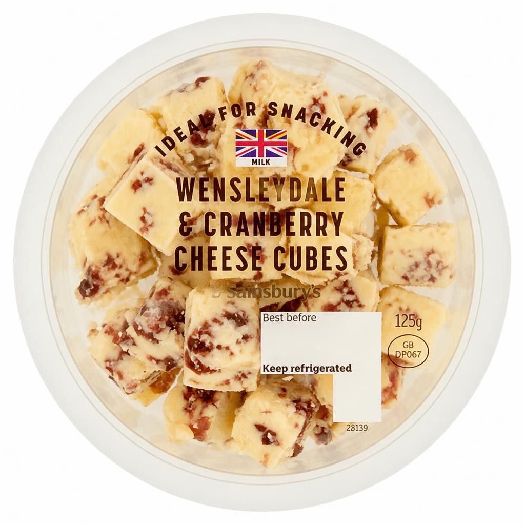 Sainsbury's 125g Wensleydale & Cranberry Snacking Cheese Cubes