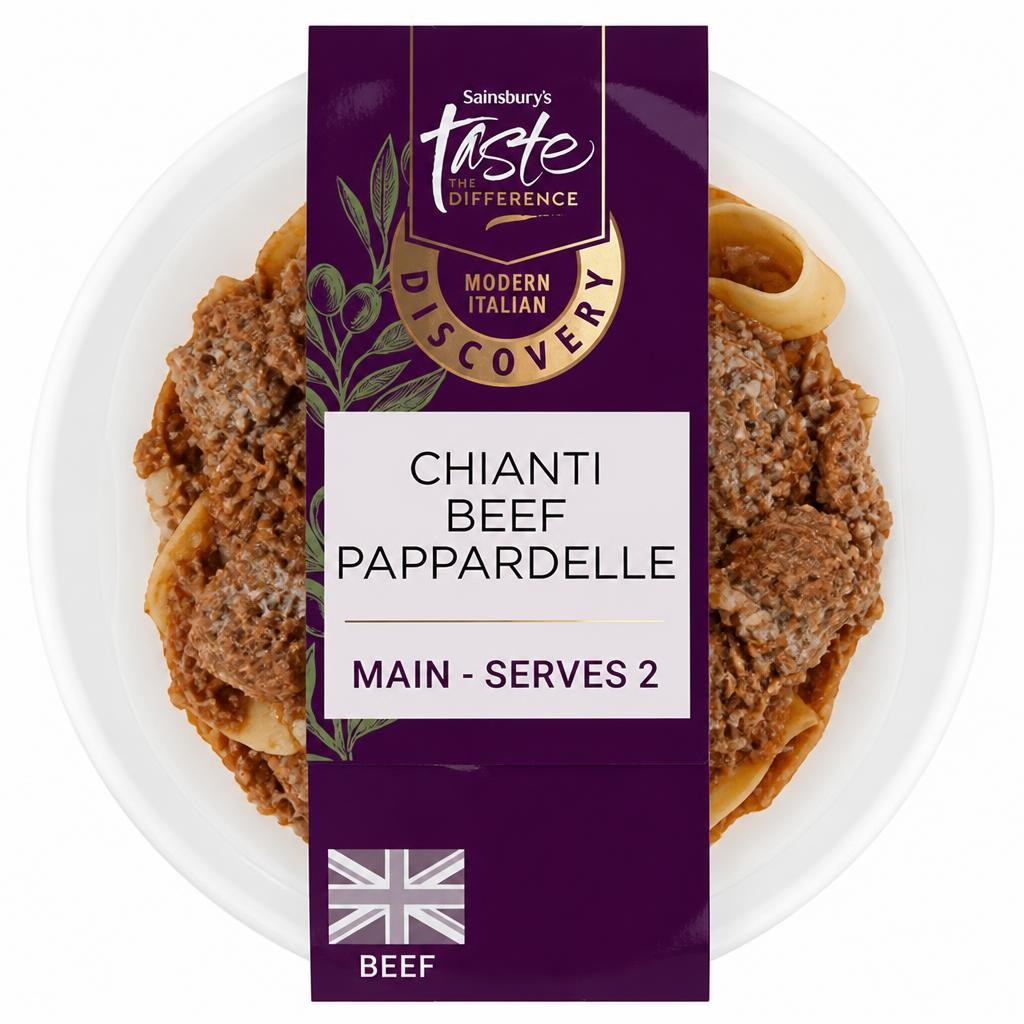 Sainsbury's Discovery 400g Chianti Beef Pappardelle with Italian Bronze Die Pappardelle, Taste the Difference