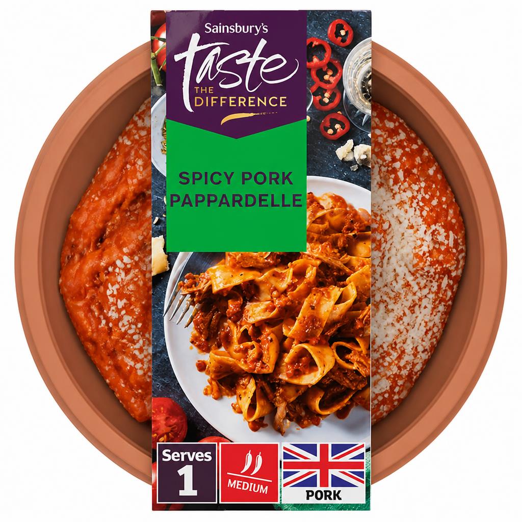 Sainsbury's 375g Spicy Pork Pappardelle, Taste the Difference