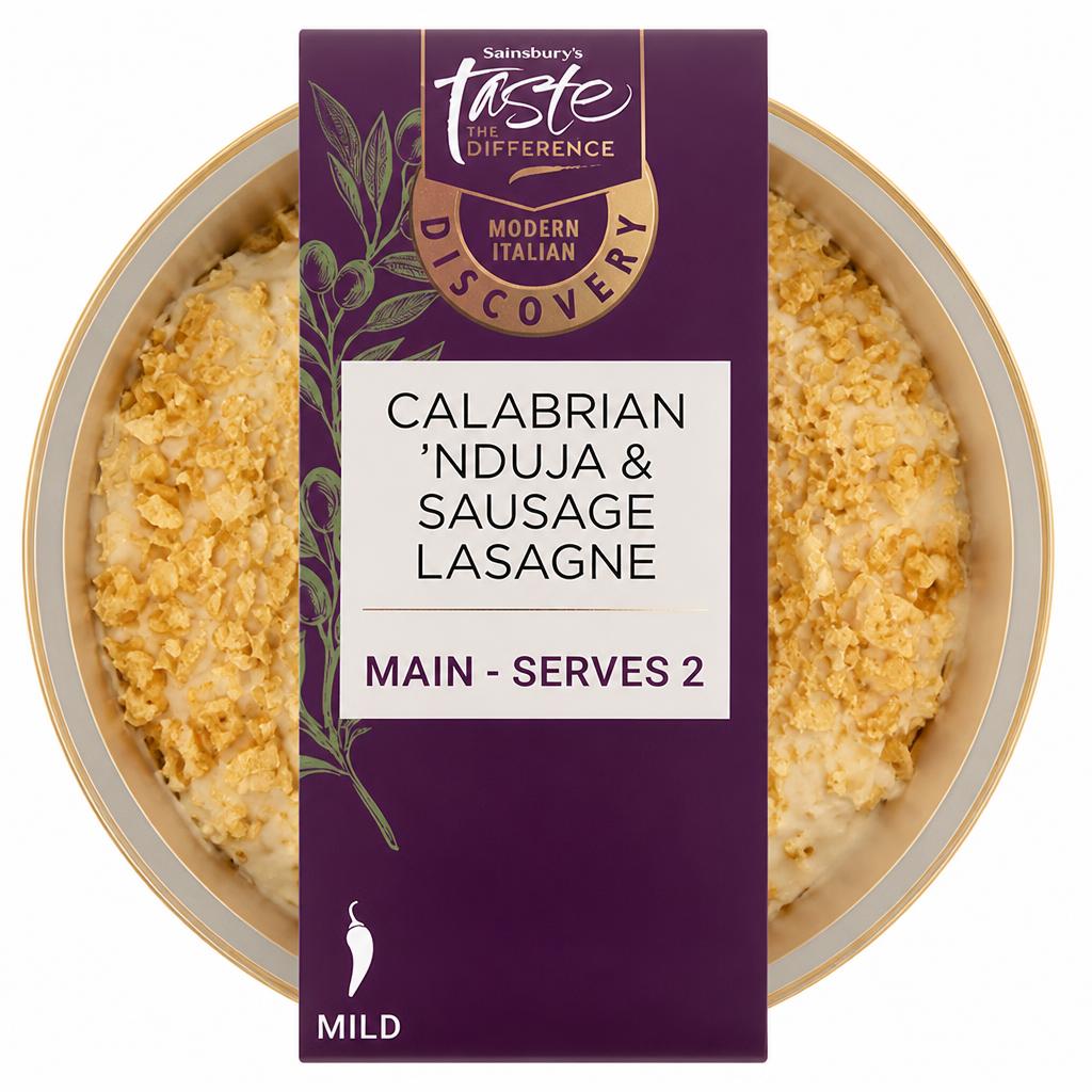 Sainsbury's Discovery 400g Calabrian 'Nduja & Sausage Lasagne, Taste the Difference