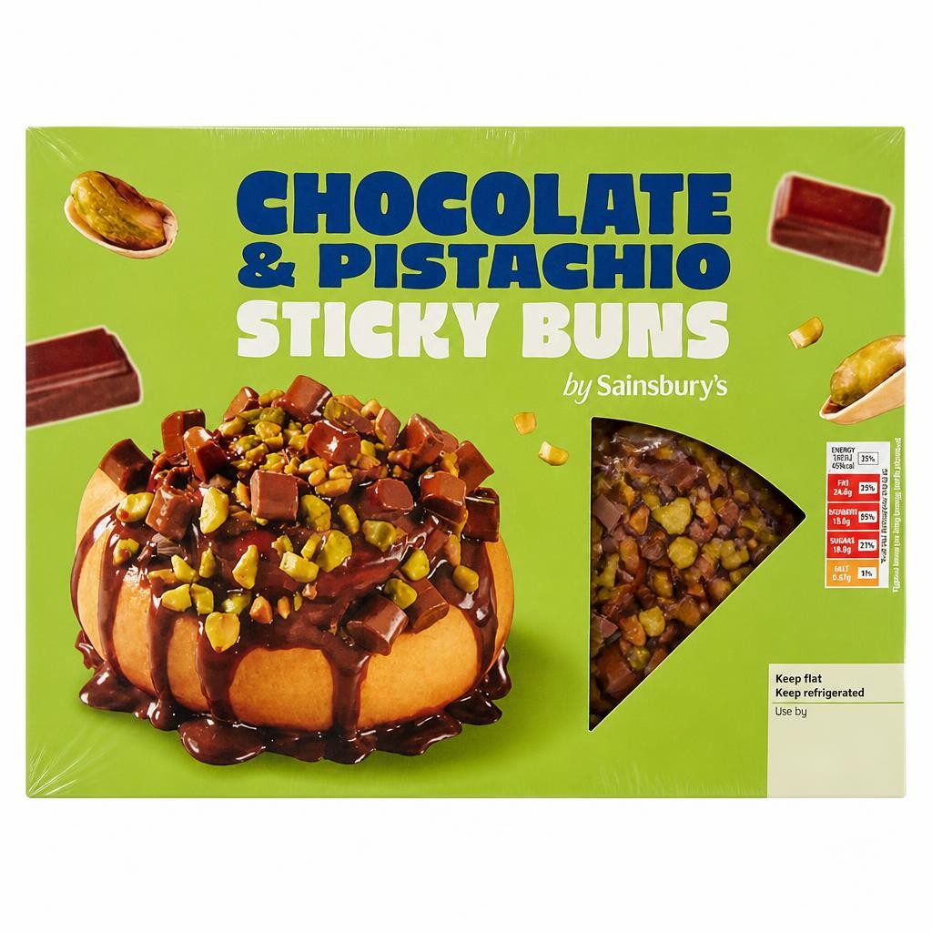 Sainsbury's Loaded 165g Chocolate & Pistachio Sticky Buns