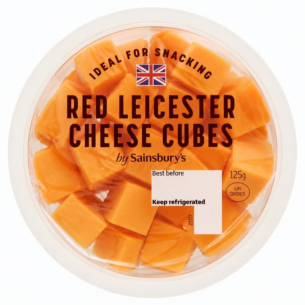 Sainsbury's 125g Red Leicester Snacking Cheese Cubes