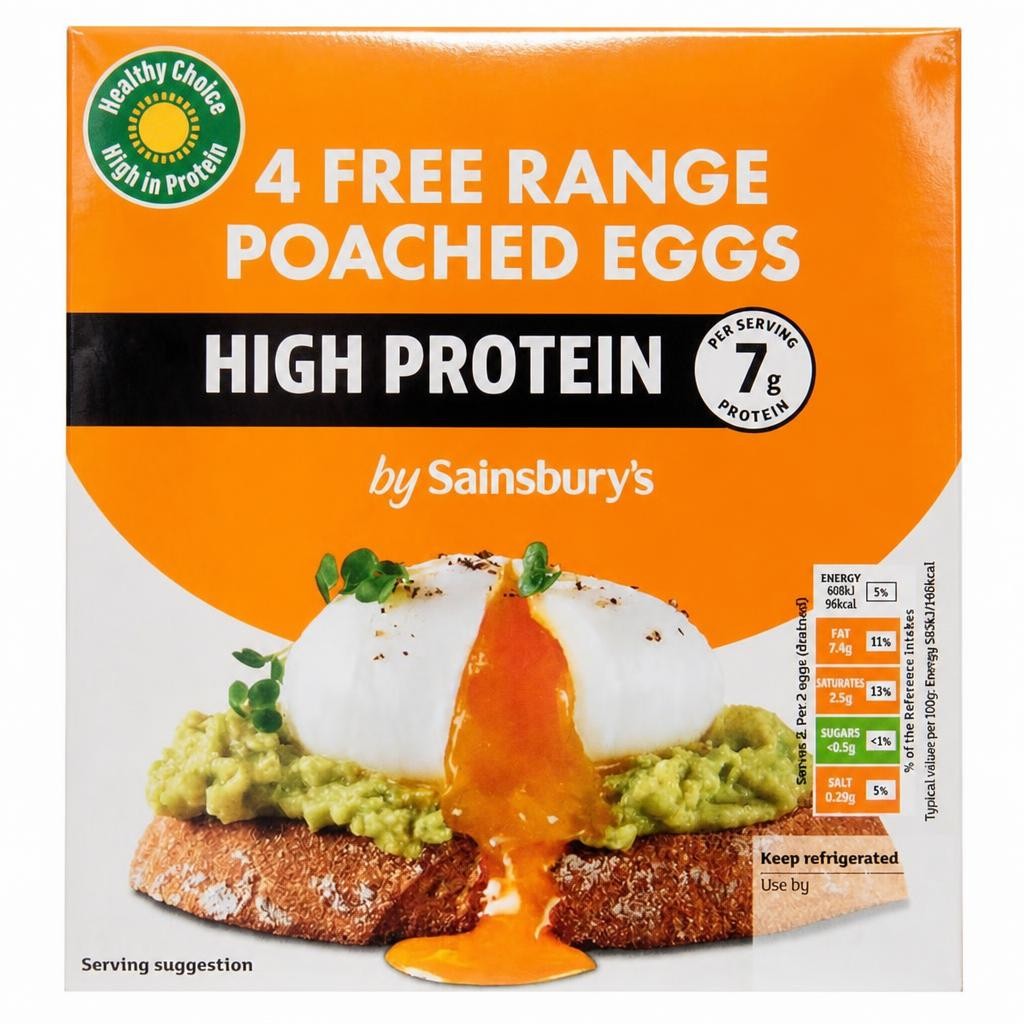 Sainsbury's 4 x British Free Range Soft Poached Eggs