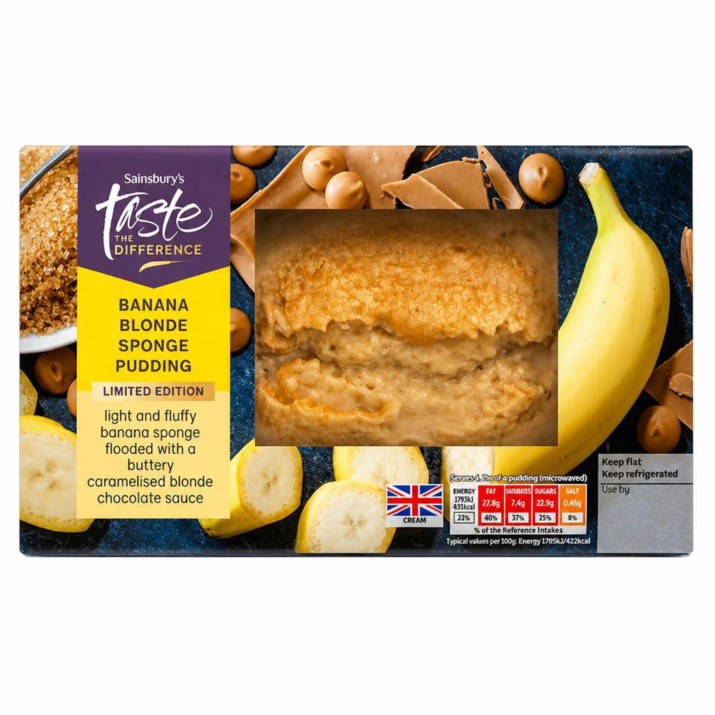 Sainsbury's 400g Banana Blonde Sponge Pudding, Taste the Difference, Limited Edition