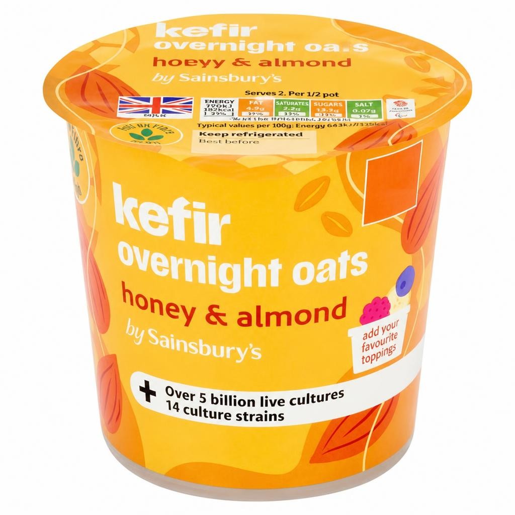Sainsbury's 350g Honey & Almond Kefir Overnight Oats