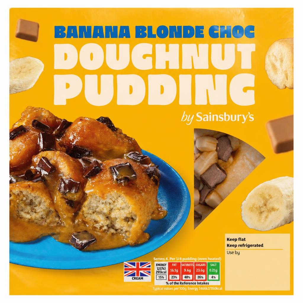 Sainsbury's Loaded 370g Banana Blonde Chocolate Doughnut Dessert