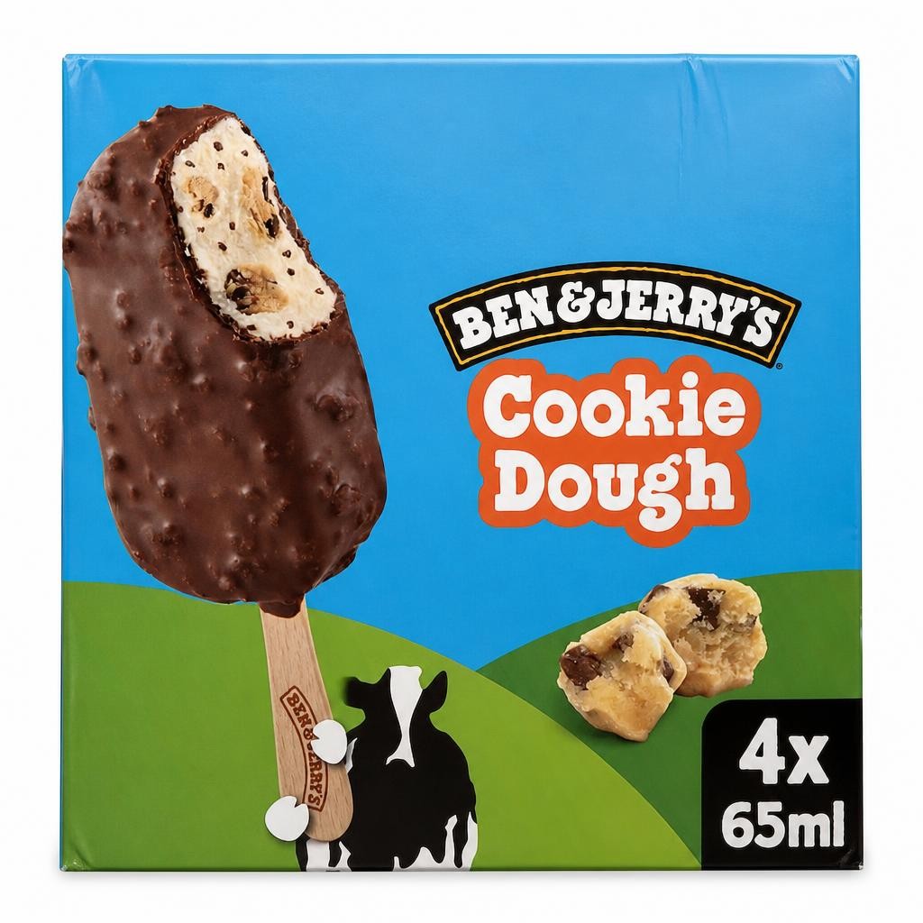 Ben & Jerry's Cookie Dough Ice Cream Sticks 4x65ml