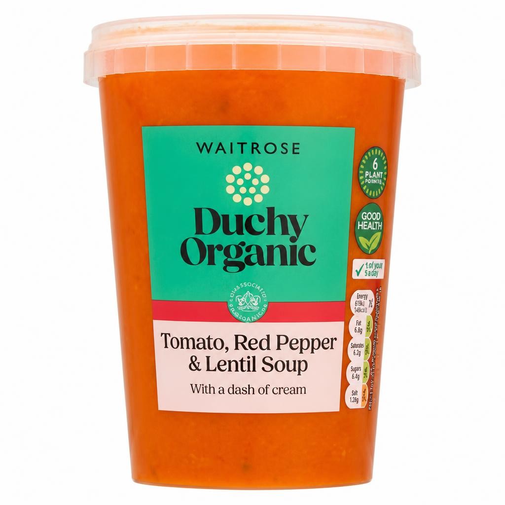 Duchy Organic Tomato, Red Pepper & Lentil Soup