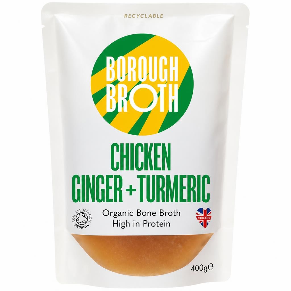 Borough Broth 400g Chicken Ginger + Turmeric Organic Bone Broth Soup