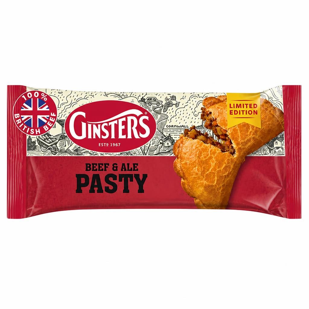 Ginsters 180g Beef & Ale Pasty, Limited Edition
