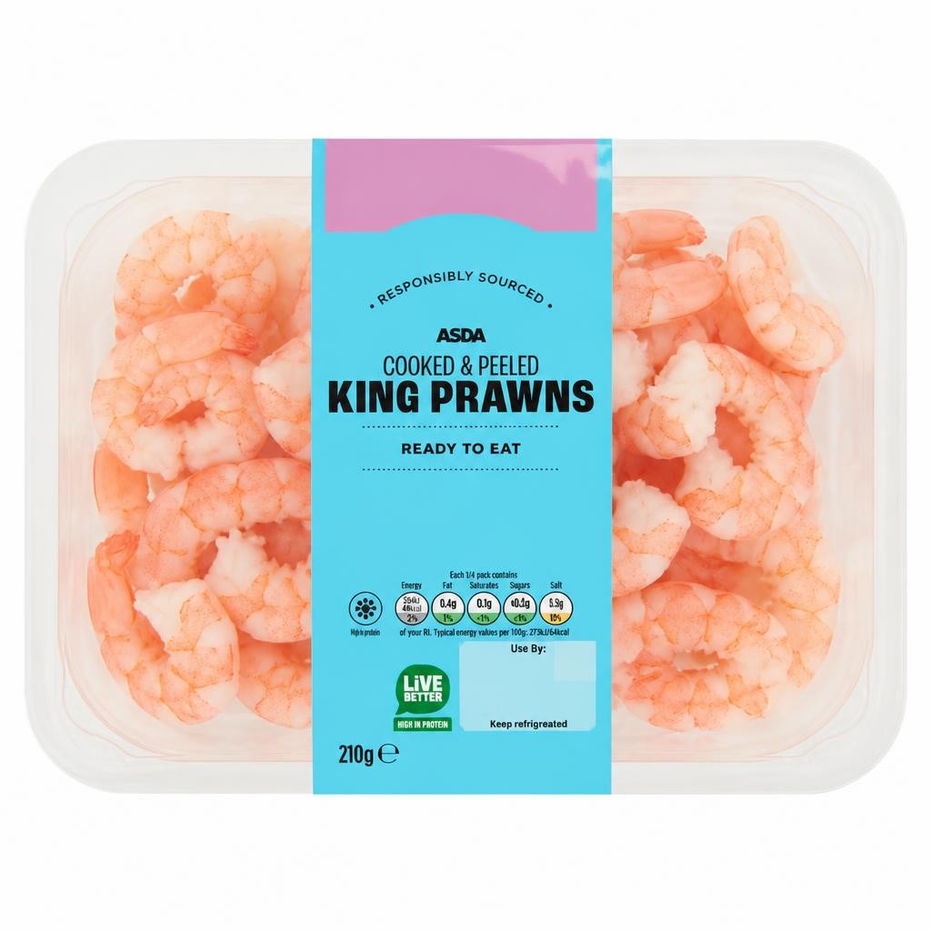 ASDA Cooked and Peeled King Prawns 210g