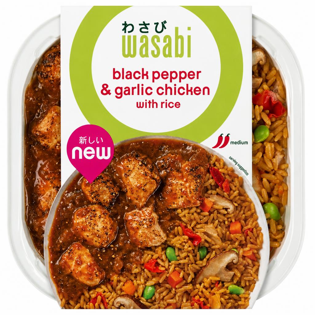 Wasabi 400g Black Pepper & Garlic Chicken with Rice