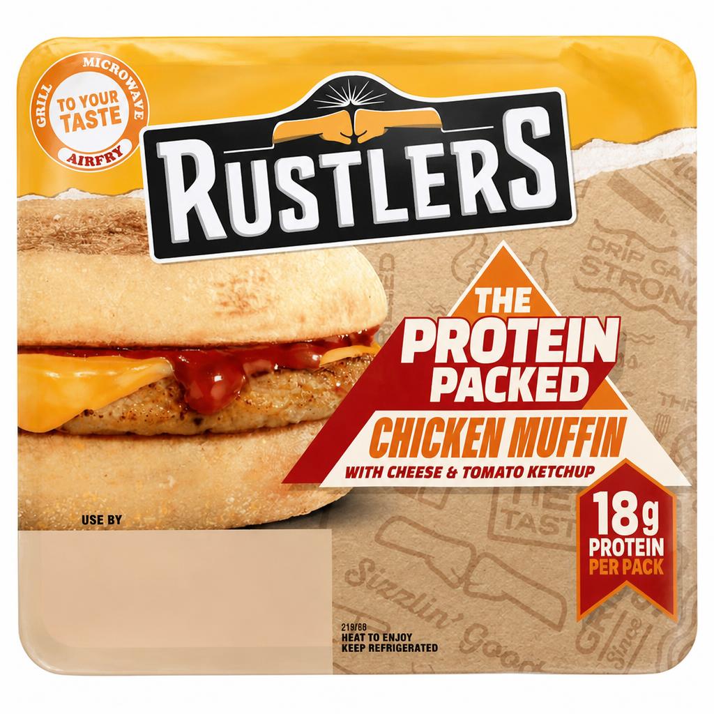 Rustlers 154g Chicken Muffin with Cheese & Tomato Ketchup