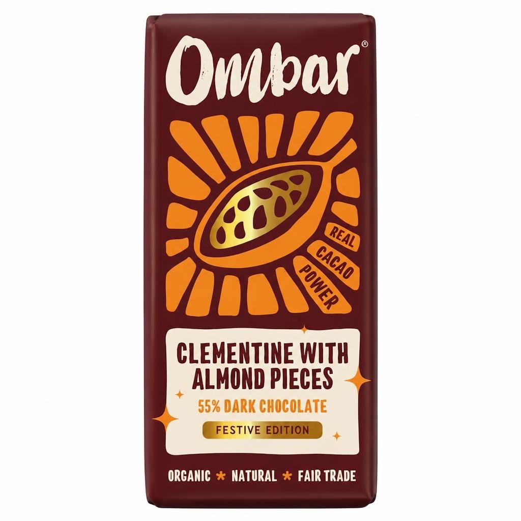 Ombar Clementine & Almond chocolate bar 70g