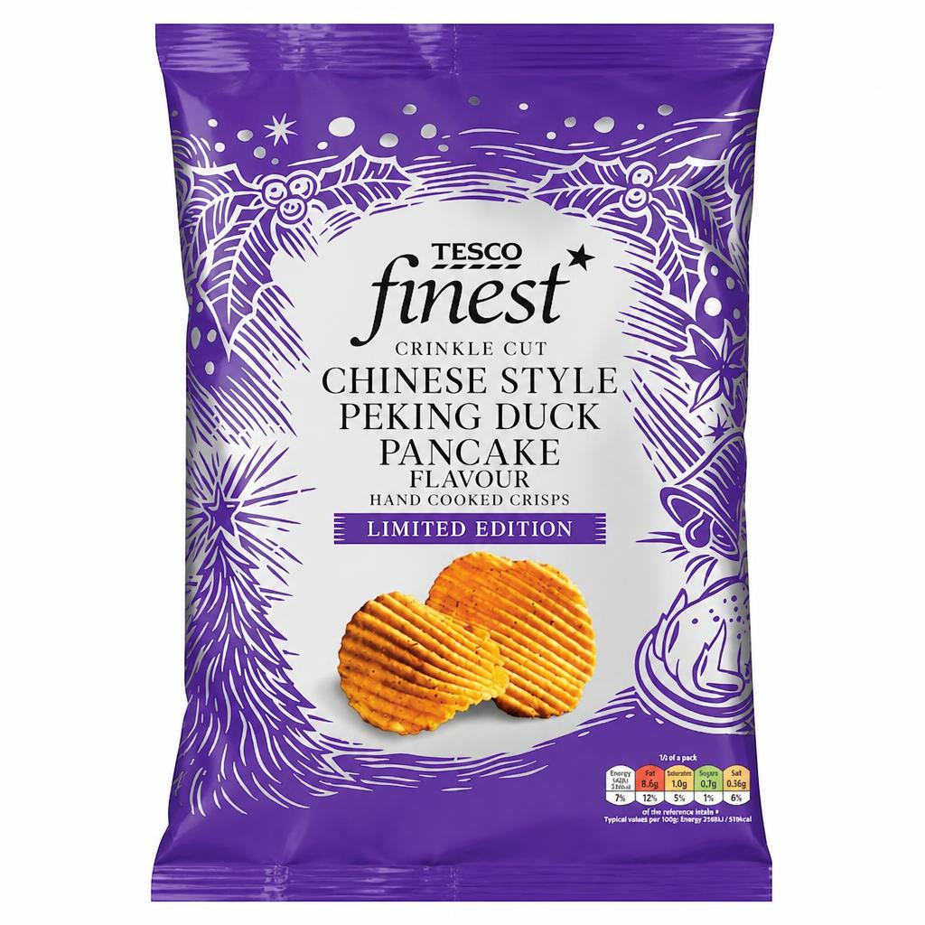 TESCO FINEST CHINESE STYLE PEKING DUCK PANCAKES CRINKLE CUT CRISP 150g