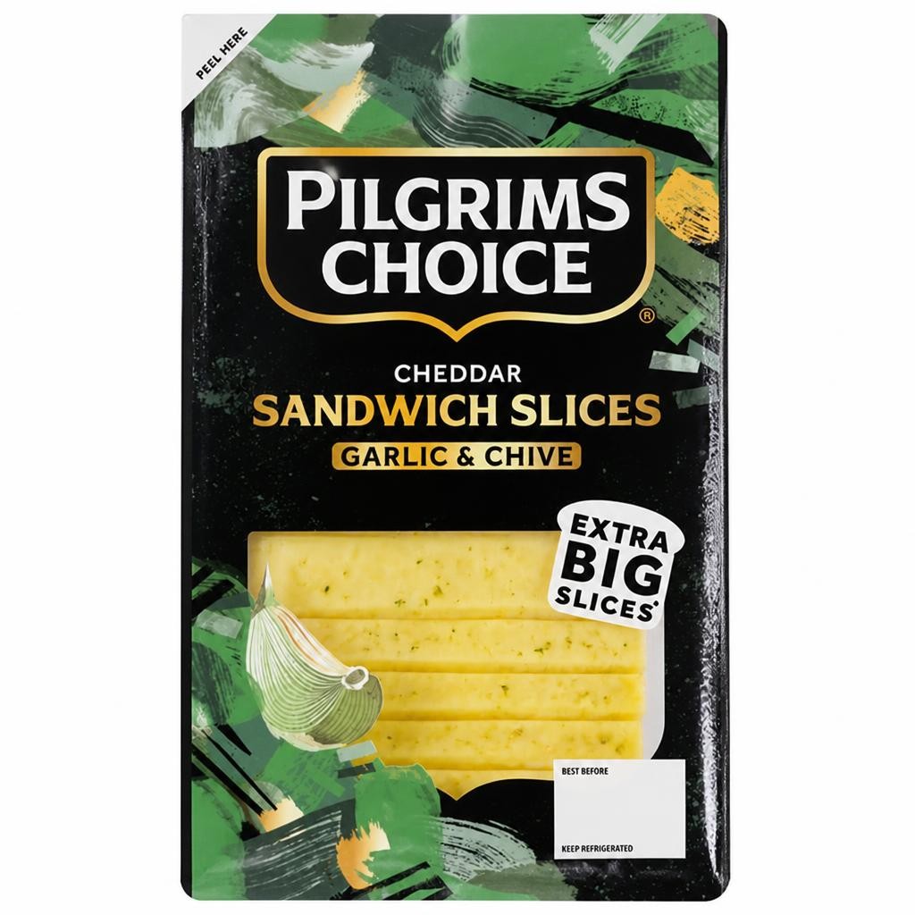 Pilgrims Choice 150g Garlic & Chive Cheddar Sandwich Slices