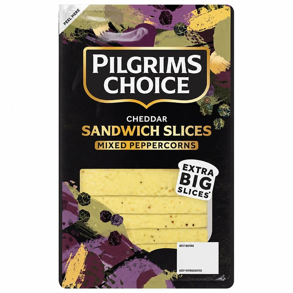 Pilgrims Choice 150g Mixed Peppercorns Cheddar Sandwich Slices