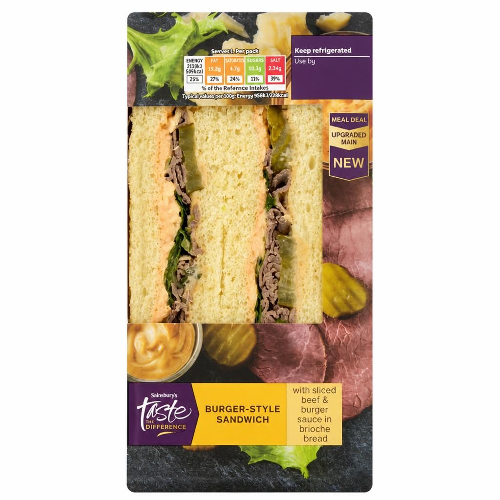 Sainsbury's Burger Style Sandwich, Taste the Difference