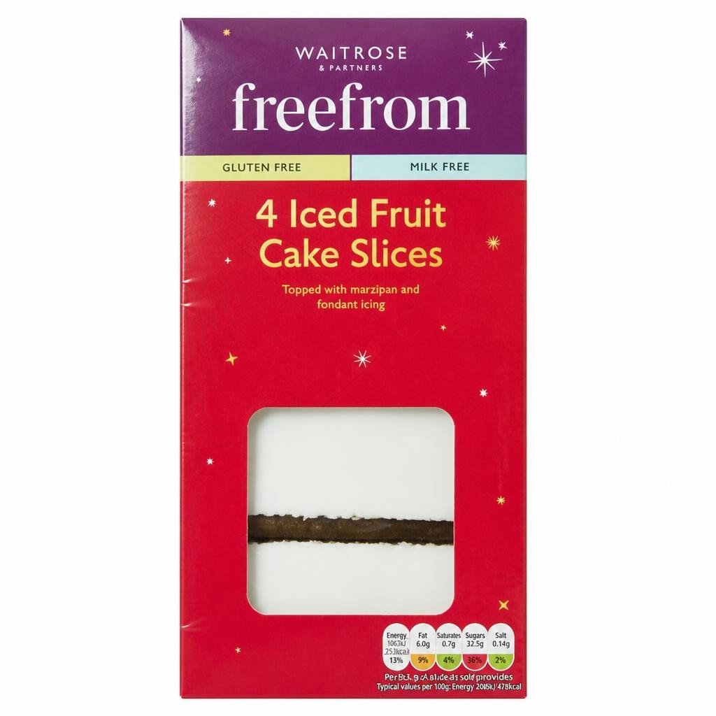 Waitrose Free From Iced Fruit Cake Slices