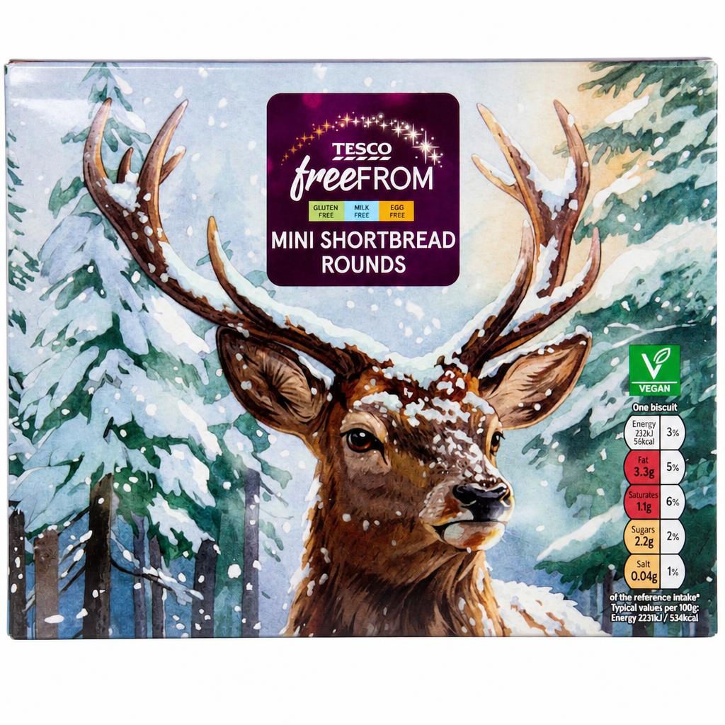TESCO free FROM mini shortbread Rounds 250g
