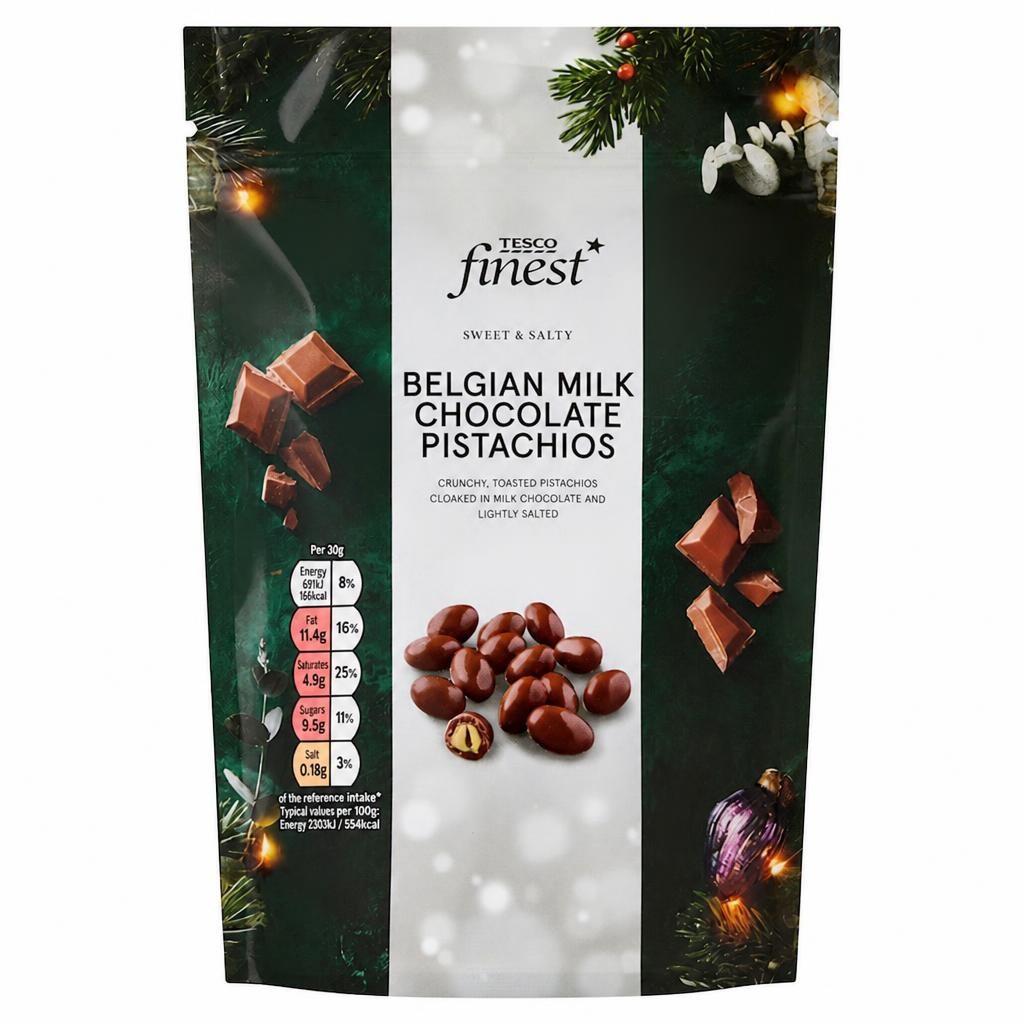 Tesco Finest Belgium Milk Chocolate Pistachios 130g