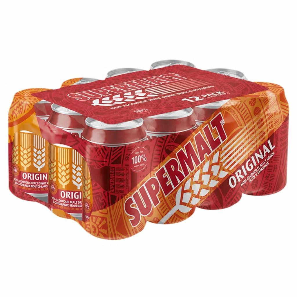 Supermalt non- alcoholic malt drink with B vitamins 12x330ml