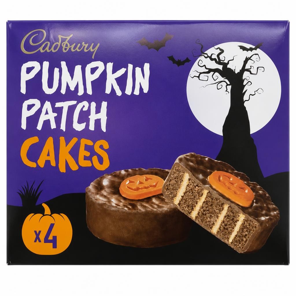 Cadbury 4 x Pumpkin Patch Chocolate Halloween Cakes