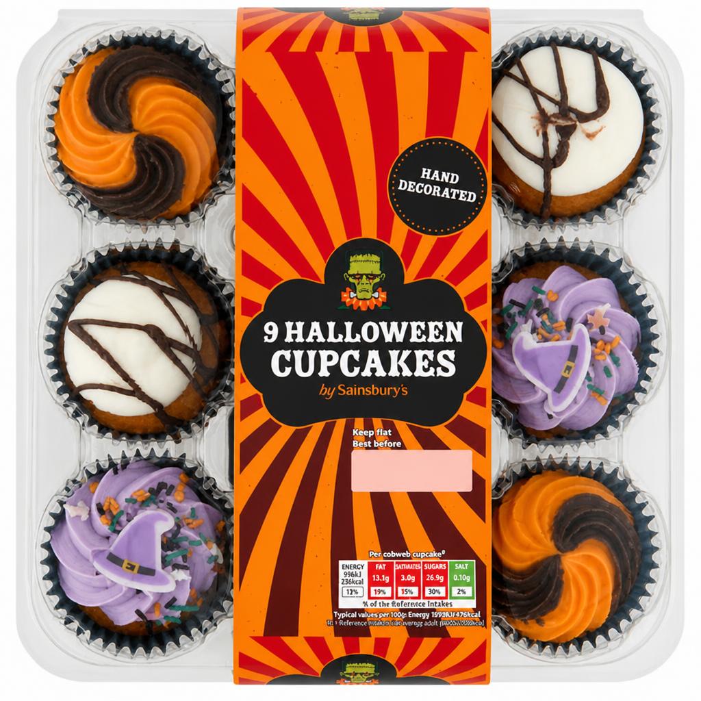 Sainsbury's 9 x Halloween Cupcakes 457g