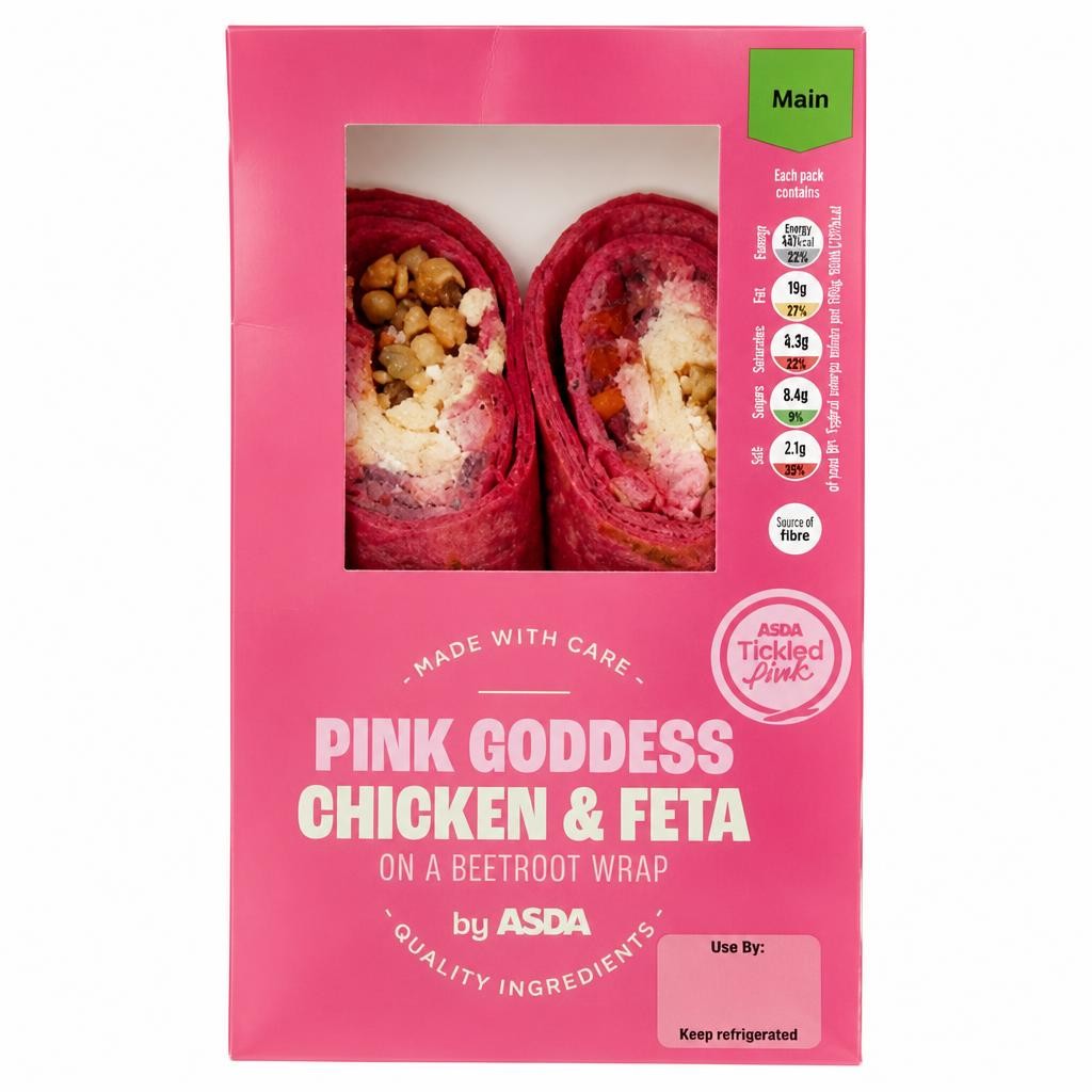 ASDA Pink Goddess Chicken & Feta on a Beetroot Wrap