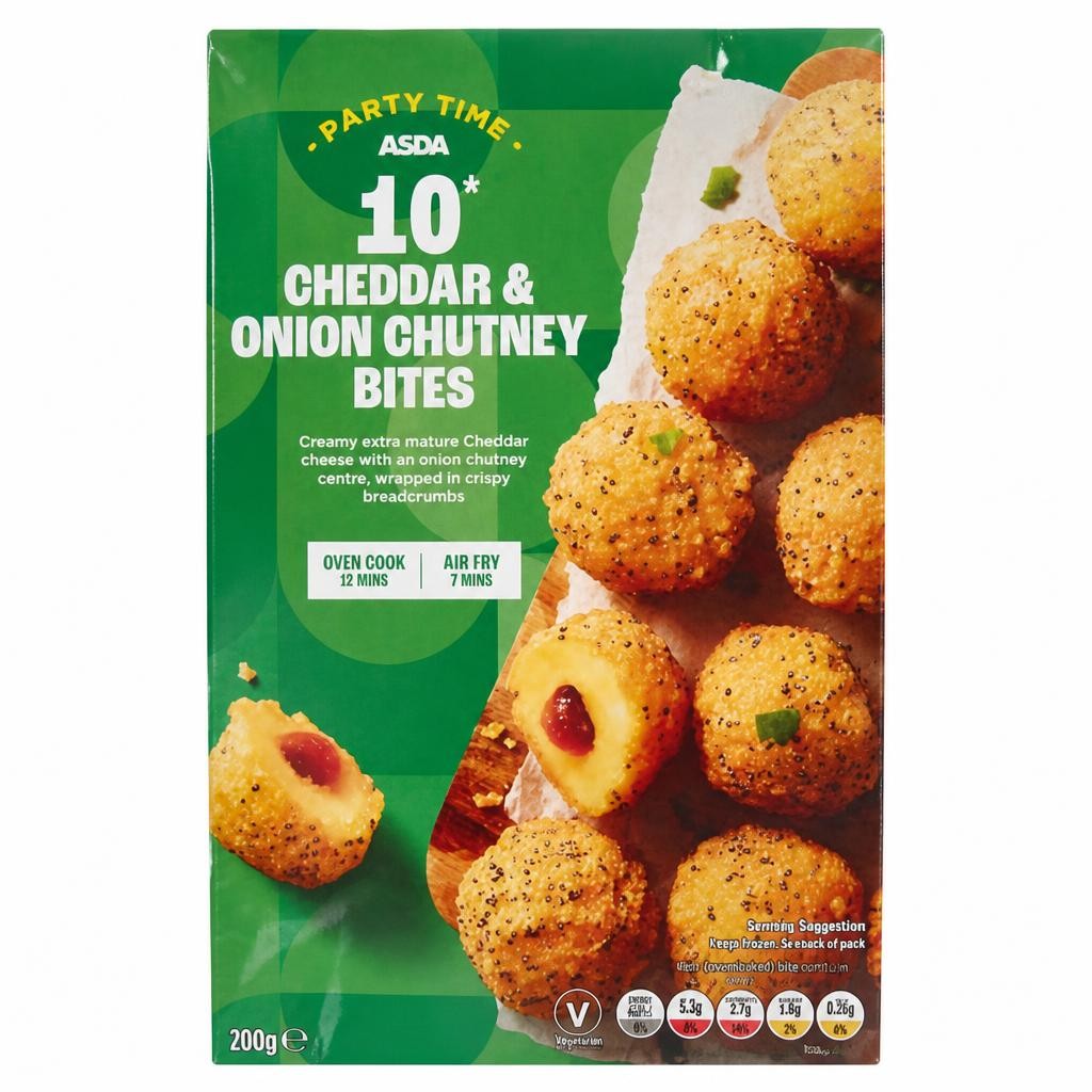 ASDA 10 Cheddar & Onion Chutney Bites 200g