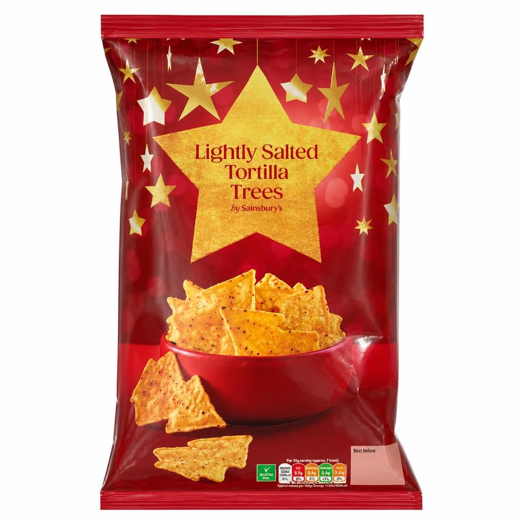 Sainsbury's 200g Salted Christmas Tree Tortillas Sharing Crisps