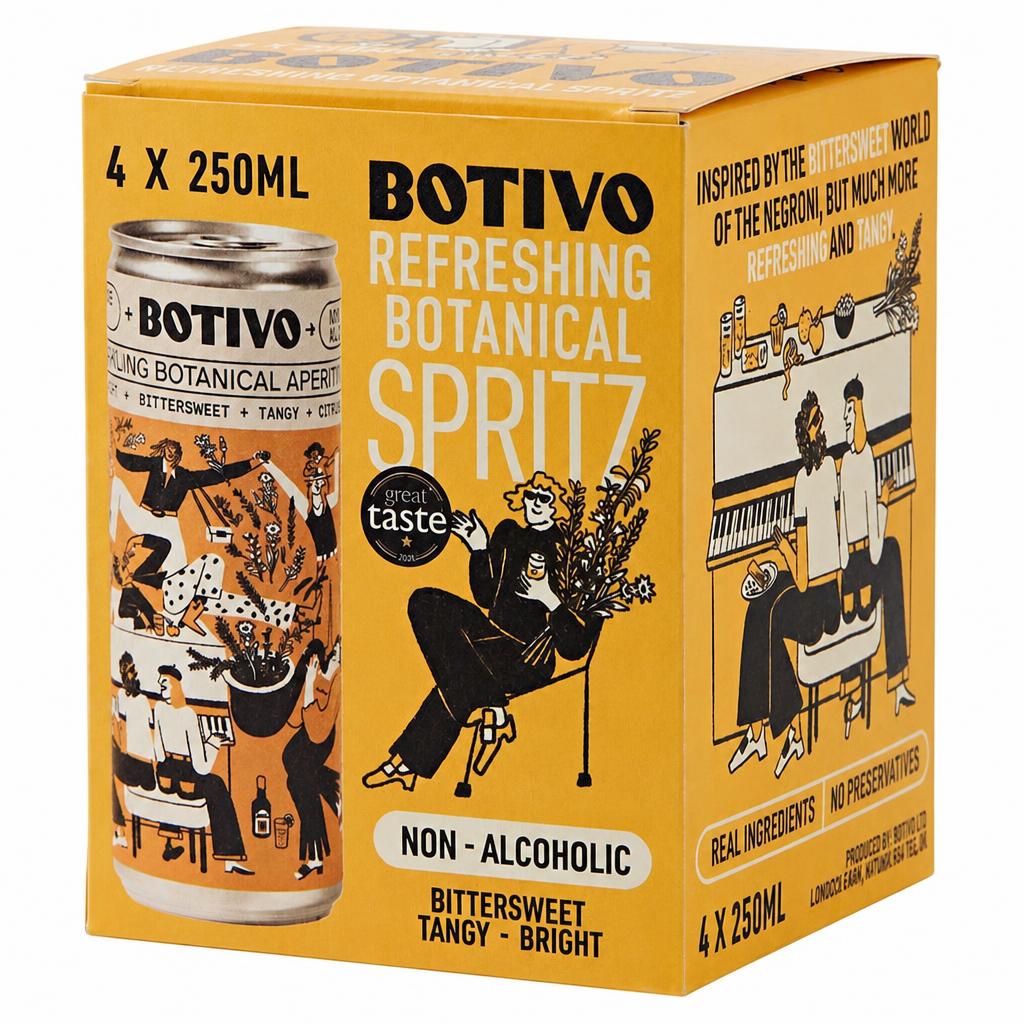 Botivo Non-Alcoholic Refreshing Botanical Spritz 4 x 250ml