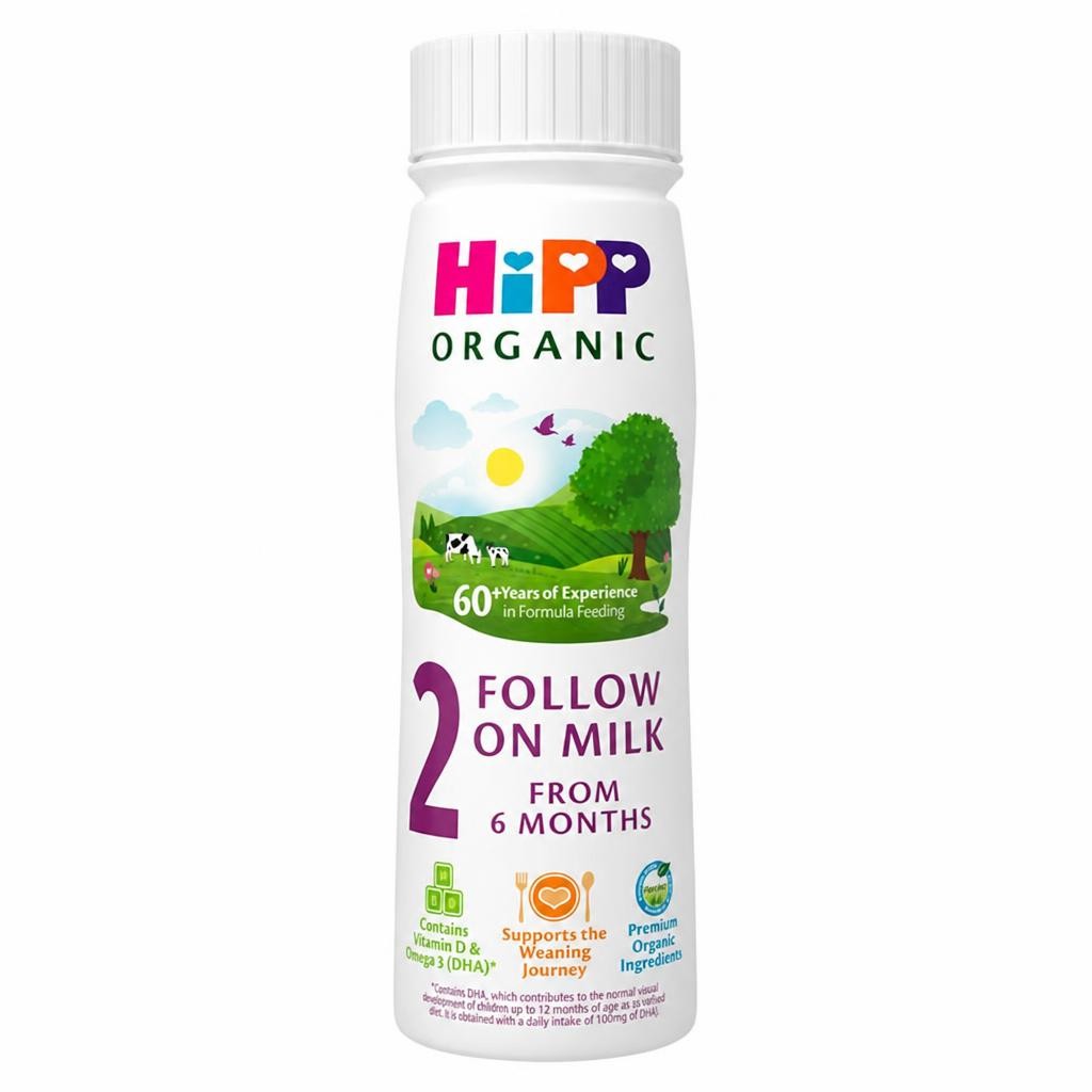 HiPP 200ml Organic 2 Follow On Liquid Formula Ready to Feed From 6 Months Baby Milk
