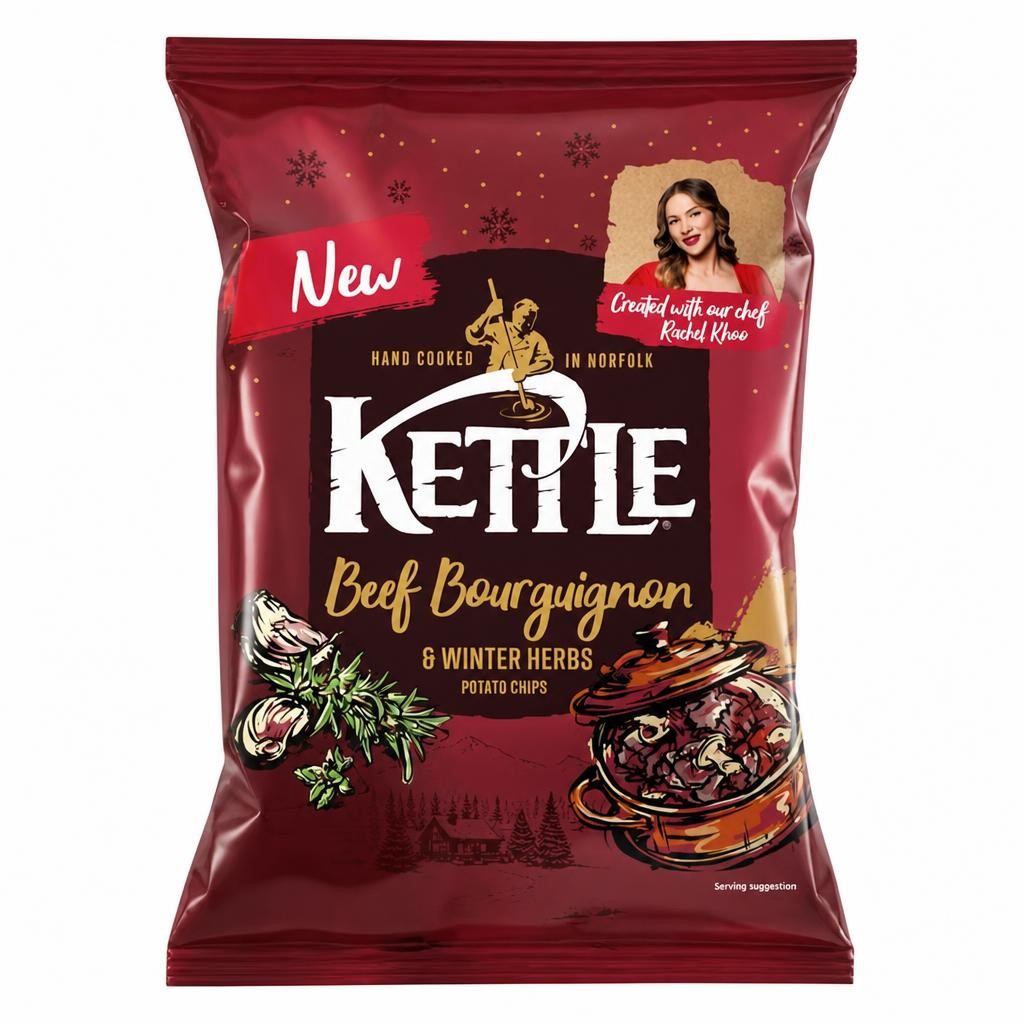 Kettle 130g Beef Bourguignon & Winter Herbs Potato Chips