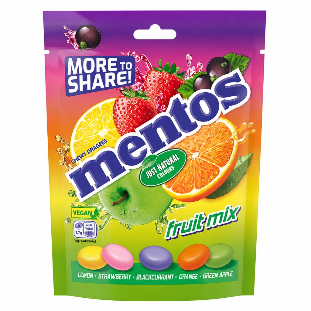 Mentos 160g Fruit Mix Chewy Dragees