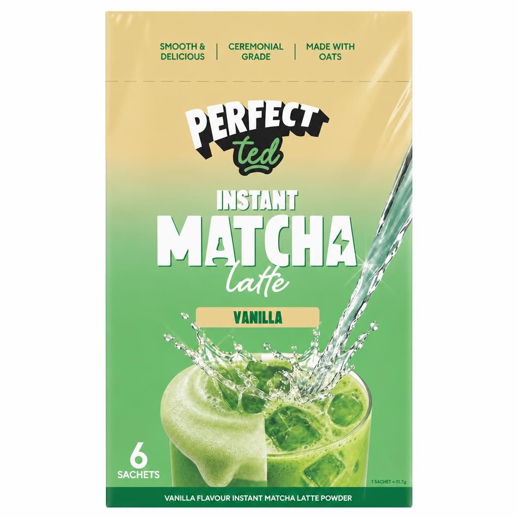 Perfect Ted 6 x 19.7g Vanilla Flavour Instant Matcha Latte Powder